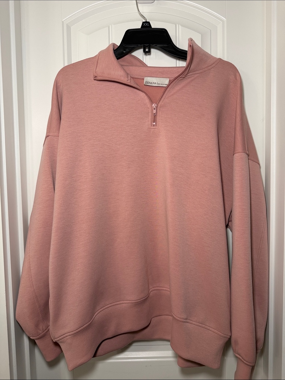 Zenana Outfitters Dusty Rose Half-Zip Pullover